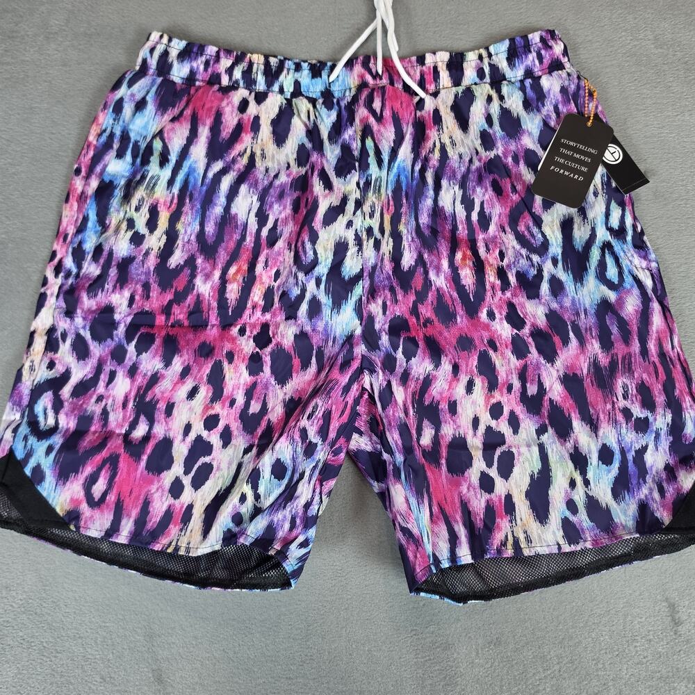Original Fables Men's Swim Trunks XL Multicolor Leopard Print Mesh Lined NWT